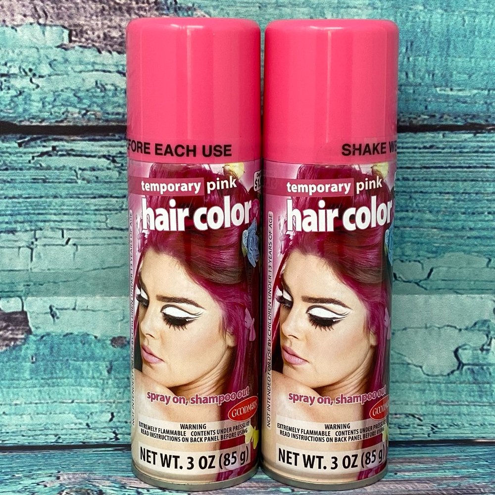 Pack of 2 Goodmark Temporary Hair Color Pink Spray